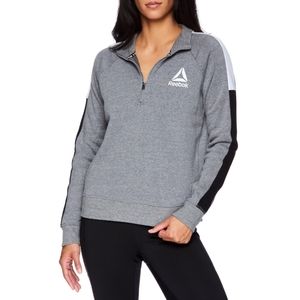 Reebok Women's Color Block Fleece Turtleneck Sweatshirt, Half Zip